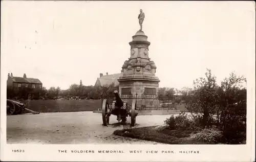 Ak Halifax Yorkshire England, The Soldiers Memorial, West View Park