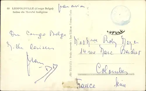 Ak Kinshasa Léopoldville RD Kongo Zaire, indigene Marktszene