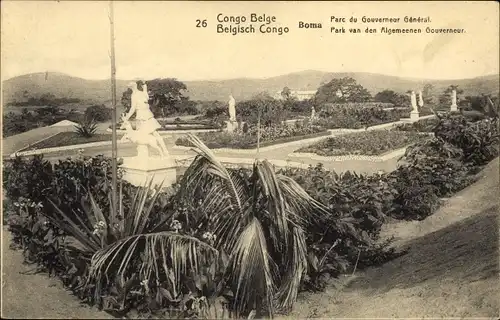 Ganzsachen Ak Boma DR Kongo Zaire, Governor General's Park
