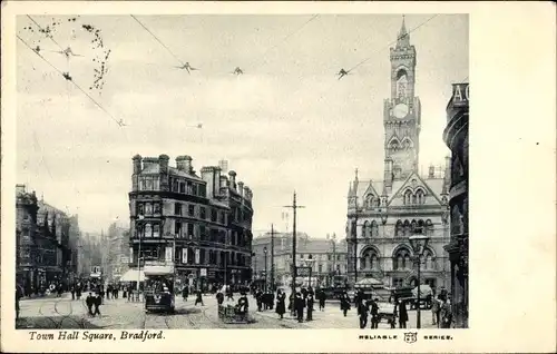 Ak Bradford West Yorkshire England, Rathausplatz