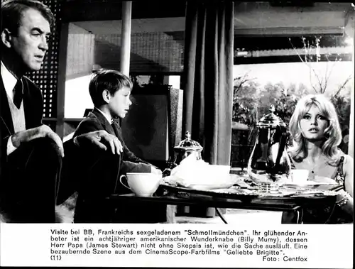 28 Pressefotos "Geliebte Brigitte" 1965 mit J. Steward und B. Bardot, Filmszenen