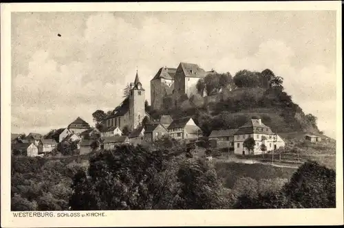 Ak Westerburg Westerwaldkreis Rheinland Pfalz, Schloss, Kirche
