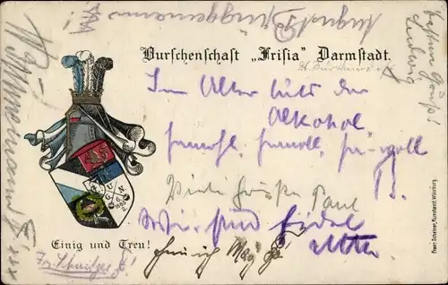 Studentika Ak Darmstadt in Hessen, Burschenschaft Frisia, Einig und Treu