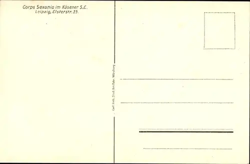 Studentika Ak Leipzig in Sachsen, Corps Saxonia im Kösener SC, Elsterstraße 23