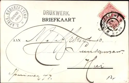 Ak Dordrecht Südholland Niederlande, Zuid-Afrikaansche Nederzetting, Juli-September 1902