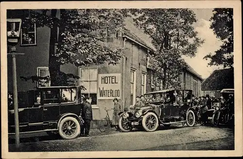 Ak Willemsdorp Dordrecht Südholland Niederlande, Hotel Waterloo, Autos