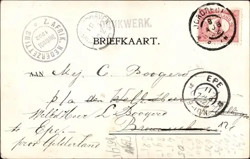 Ak Dordrecht Südholland Niederlande, Zuid Afrikaansche Nederzetting, Juli-September 1902