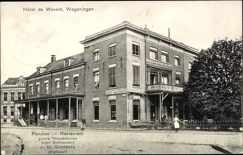 Ak Wageningen Gelderland Niederlande, Hotel De Wereld