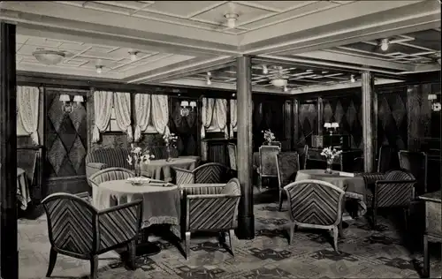 Ak Hapag Dampfer Hamburg, Doppelschraubendampfer, Damenzimmer, Touristenklasse
