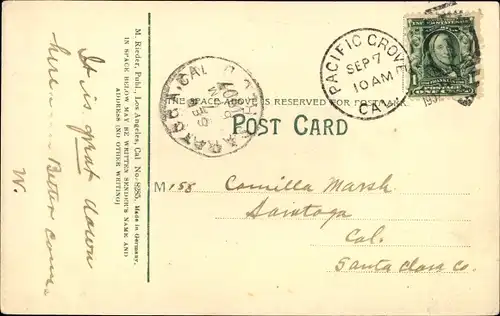 Ak Pacific Grove Kalifornien, Auf dem Weg nach Point Lobos