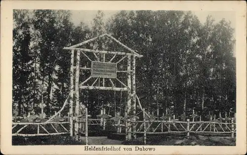 Ak Dubowo Polen, Heldenfriedhof, Soldatengräber, Gefallene Soldaten, I. WK