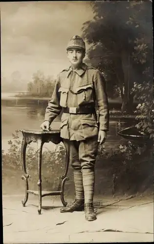 Foto Ak Deutscher Soldat in Uniform, Richard aus Drausendorf in Sachsen, 1916