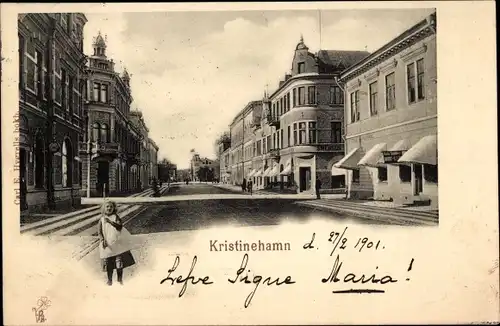 Ak Kristinehamn Schweden, Straßenpartie