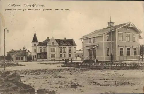 Ak Oxelösund Södermanlands Schweden, Telegrafstationen
