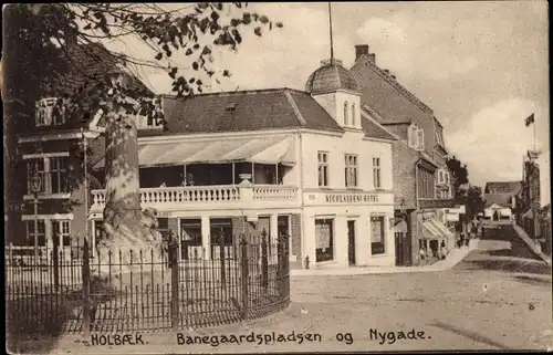 Ak Holbæk Holbaek Dänmark, Banegaardspladsen og Nygade