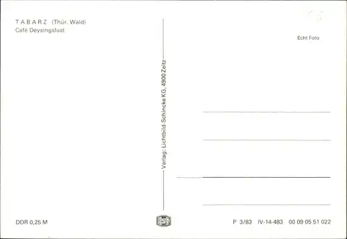 Ak Tabarz im Thüringer Wald, Café Deysingslust