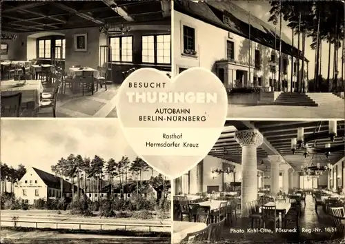 Ak Hermsdorf in Thüringen, Mitropa Rasthof Hermsdorfer Kreuz