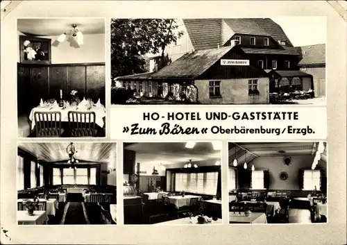 Ak Oberbärenburg Bärenburg Altenberg im Erzgebirge, HO Hotel und Gaststätte Zum Bären