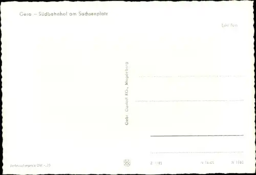 Ak Gera in Thüringen, Südbahnhof am Sachsenplatz