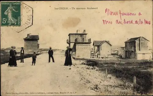 Ak Sainte Cécile Plage Camiers Pas de Calais, Un nouveau Boulevard