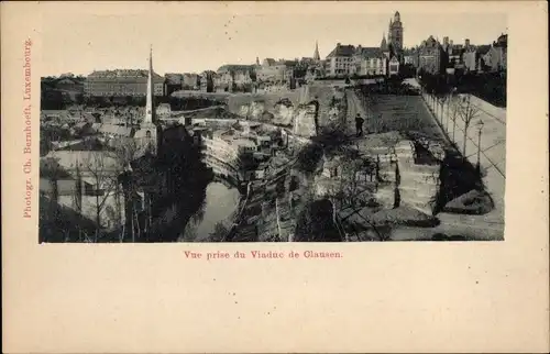 Ak Clausen Luxemburg, Vue prise du Viaduc