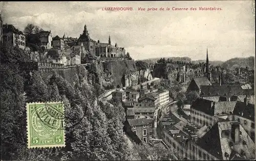 Ak Luxemburg Luxembourg, Vue prise de la Caserne des Volontaires