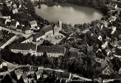 Ak Ronneburg in Thüringen, Luftbild vom Ort