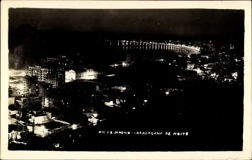 Ak Rio de Janeiro Brasilien, Stadt bei Nacht