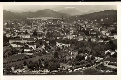 Ak Klagenfurt am Wörthersee Kärnten, Totale mit Kreuzbergl und Wörthersee