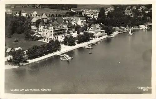 Ak Velden am Wörthersee Kärnten, Fliegeraufnahme, Hafenansicht