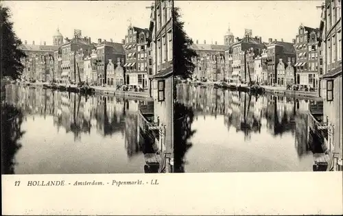 Stereo Ak Amsterdam Nordholland Niederlande, Pijpenmarkt