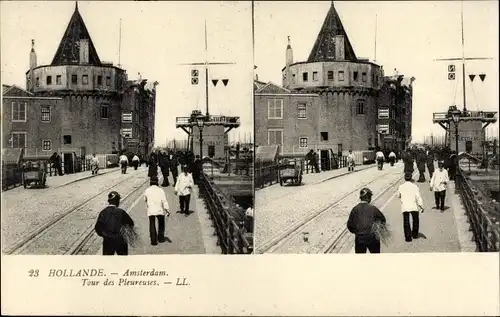 Stereo Ak Amsterdam Nordholland Niederlande, Schreierstoren