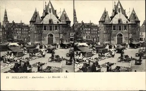 Stereo Ak Amsterdam Nordholland Niederlande, Markt