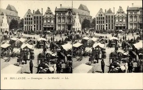 Stereo Ak Groningen Niederlande, Markt