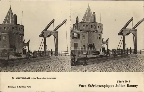 Stereo Ak Amsterdam Nordholland Niederlande, Schreierstoren