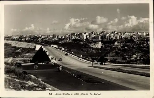 Ak Lisboa Lissabon Portugal, Auto Estrada e vista parcial