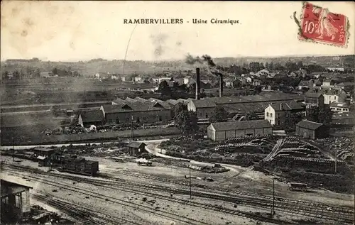Ak Rambervillers Vosges, Keramikfabrik