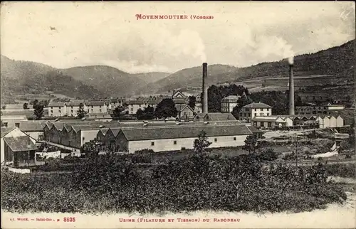 Ak Moyenmoutier Mittelmünster Lothringen Vosges, Usine (Filature et Tissage) du Rabodeau