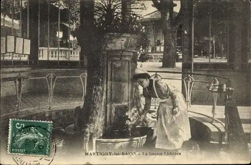 Ak Martigny les Bains Lothringen Vogesen, La Source Lithinée