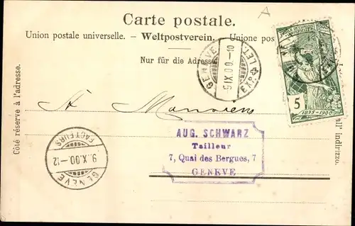 Ak Genève Genf Stadt, Blick zum Turm von St. Pierre Kirche