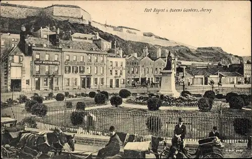 Ak Jersey Kanalinseln, Fort Regent und Queens Gardens