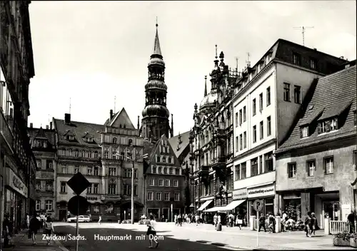 Ak Zwickau in Sachsen, Hauptmarkt mit Dom