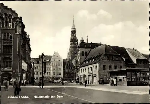 Ak Zwickau in Sachsen, Hauptmarkt mit Dom