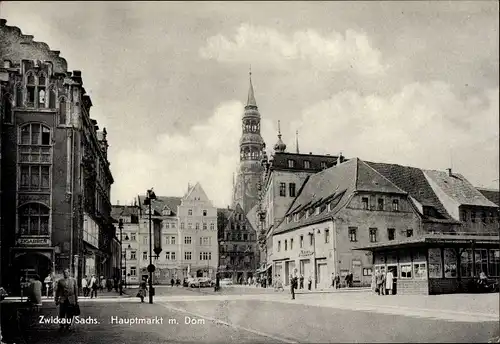 Ak Zwickau in Sachsen, Hauptmarkt mit Dom