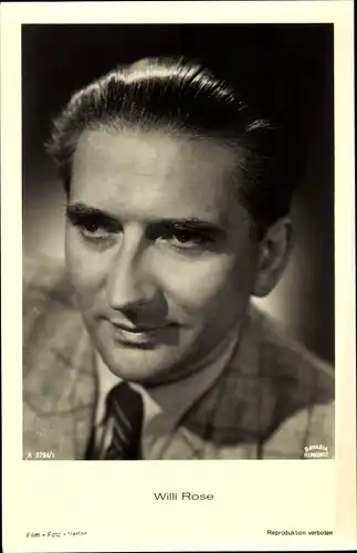 Ak Schauspieler Willi Rose, Portrait, Nr. A 3794/1