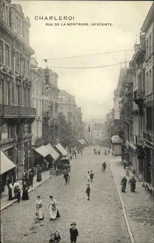 Ak Charleroi Wallonie Hennegau, Rue de la Montagne, Abstieg