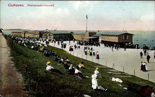 Ak Cuxhaven, Promenadenkonzert am Strand