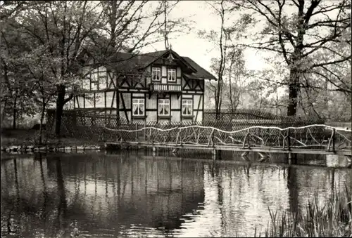 Ak Greiz im Vogtland, Schwanenhäuschen im Park