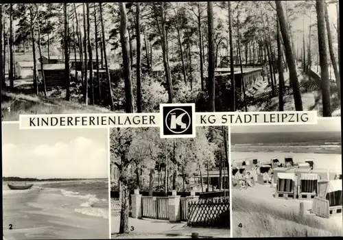 Ak Trassenheide auf Usedom, Kinderferienlager KG Stadt Leipzig, Strand