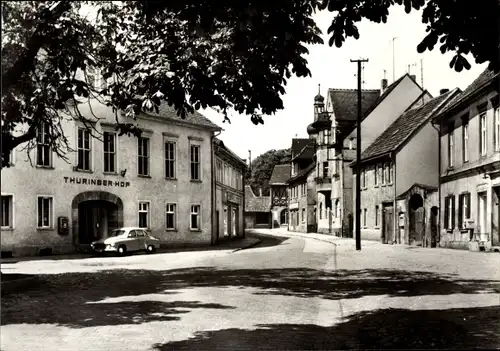 Ak Roßleben an der Unstrut Kyffhäuserkreis, Richard-Hüttig-Platz, Thüringer Hof